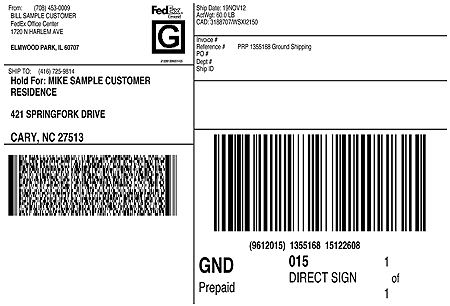shipping label